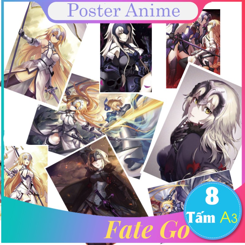[HOT] Set 8 tấm tranh poster A3 Fate Go anime siêu chất