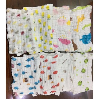 Khăn xô sữa 6 lớp e bé ( sét 10 khăn )