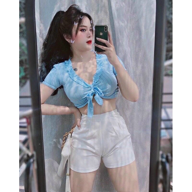 Áo kiểu bèo cột tôn dáng a3