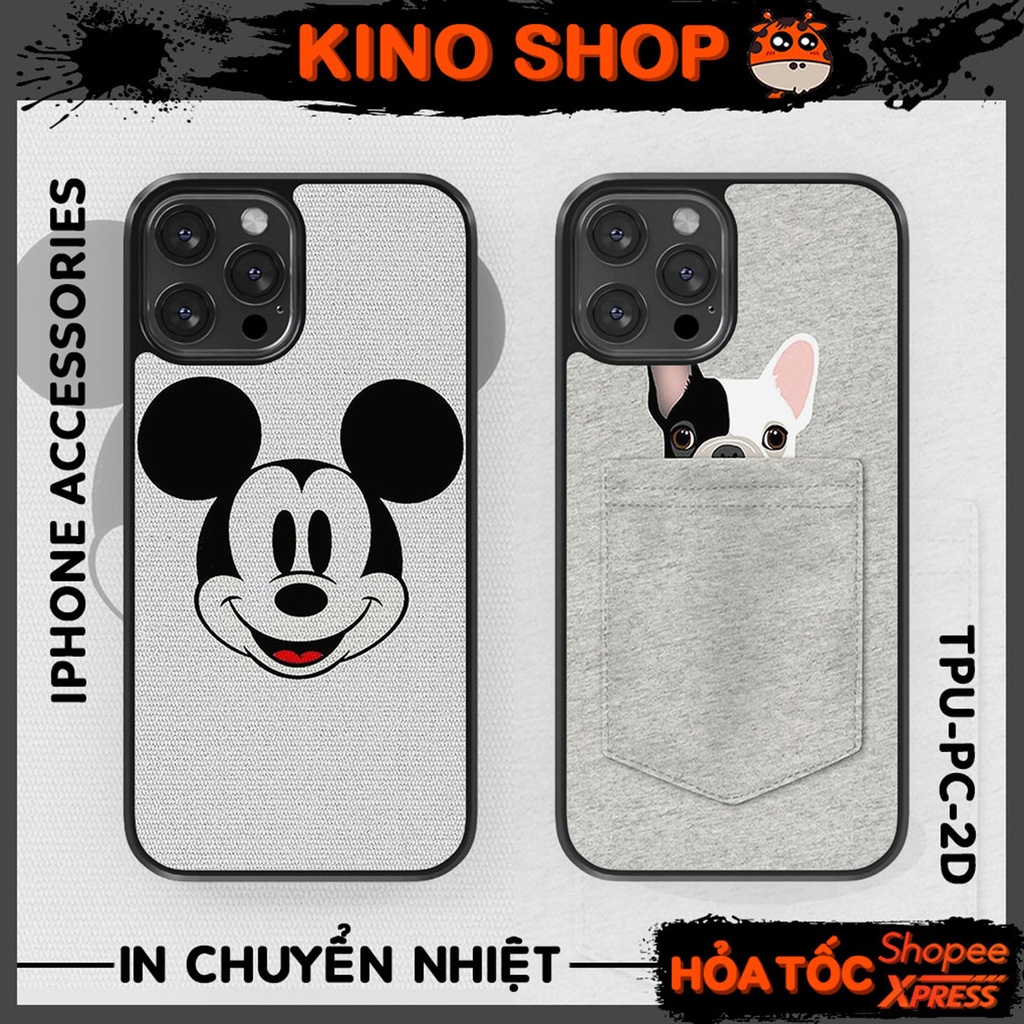 Ốp lưng iPhone KINOSHOP Mickey viền dẻo đen silicon TPU chống ố vàng , chống va đập [ KN103 ]