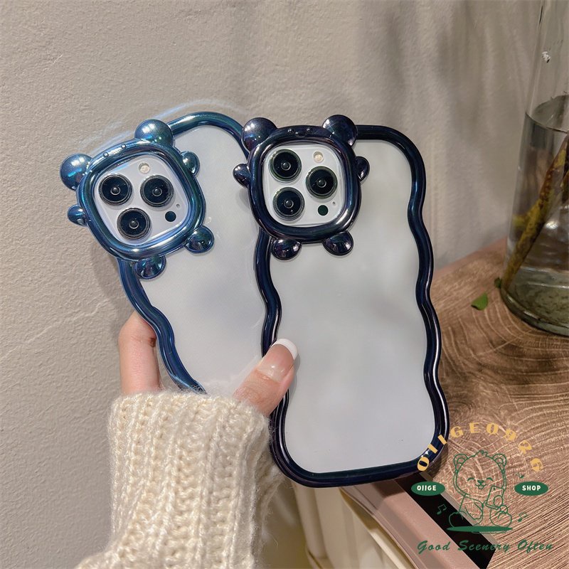 Ốp Điện Thoại TPU Mạ Điện Họa Tiết Quái Vật Xinh Xắn Cho Iphone 14 13 12 11 Pro Max Plus