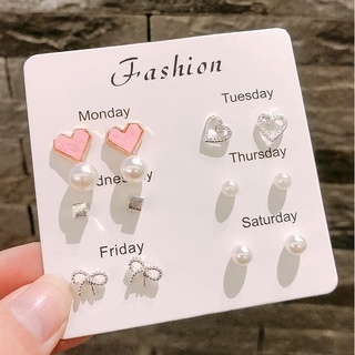 6 Đôi Bông Tai Đính Ngọc Trai Dễ Thương