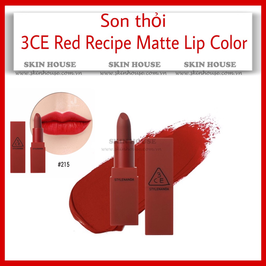 Son Thỏi 3CE Red Recipe Matte Lip Color  - Skinhouse