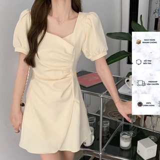 Đầm Nữ Đi Chơi Chiết Eo Xẻ Tay Ngắn Hở Eo Váy Nữ Đi Biển Đi Dự Tiệc V3605