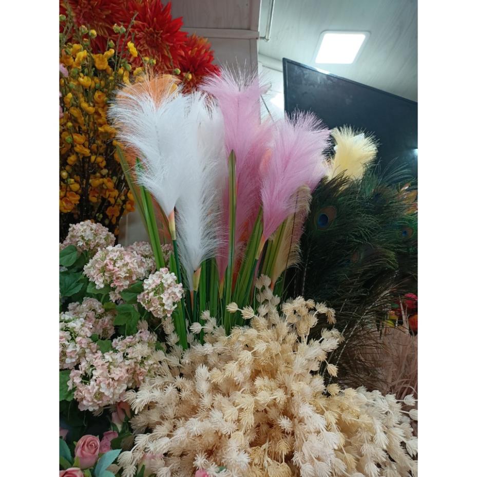 Cành bông lau dài 1,4m decor siêu đẹp