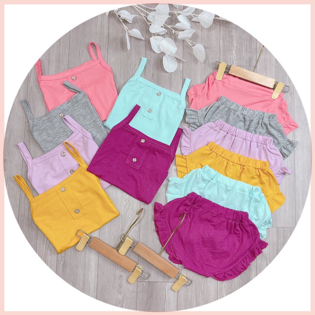 Bộ 2 Dây Bé Gái Vải Cotton Trơn Basic Mềm Mát, Áo Hai Dây Cho Bé Gái Mặc Hè Thoáng Mát