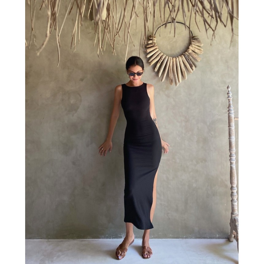 Đầm Hai Dây Ôm Dáng Co Giãn Phong Cách Âu Mỹ Thời Trang Đường Phố Gợi Cảm Cho Nữ