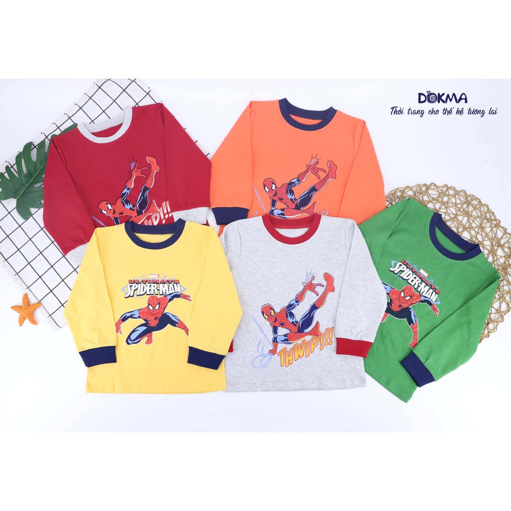 ✔️ Áo cổ tròn dài tay (2-6T) Người nhện Dokma DA783- Babystore