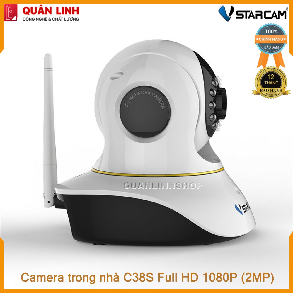 Camera giám sát IP Wifi hồng ngoại ban đêm Vstarcam C38S Full HD 1080P 2MP kèm thẻ nhớ 32GB
