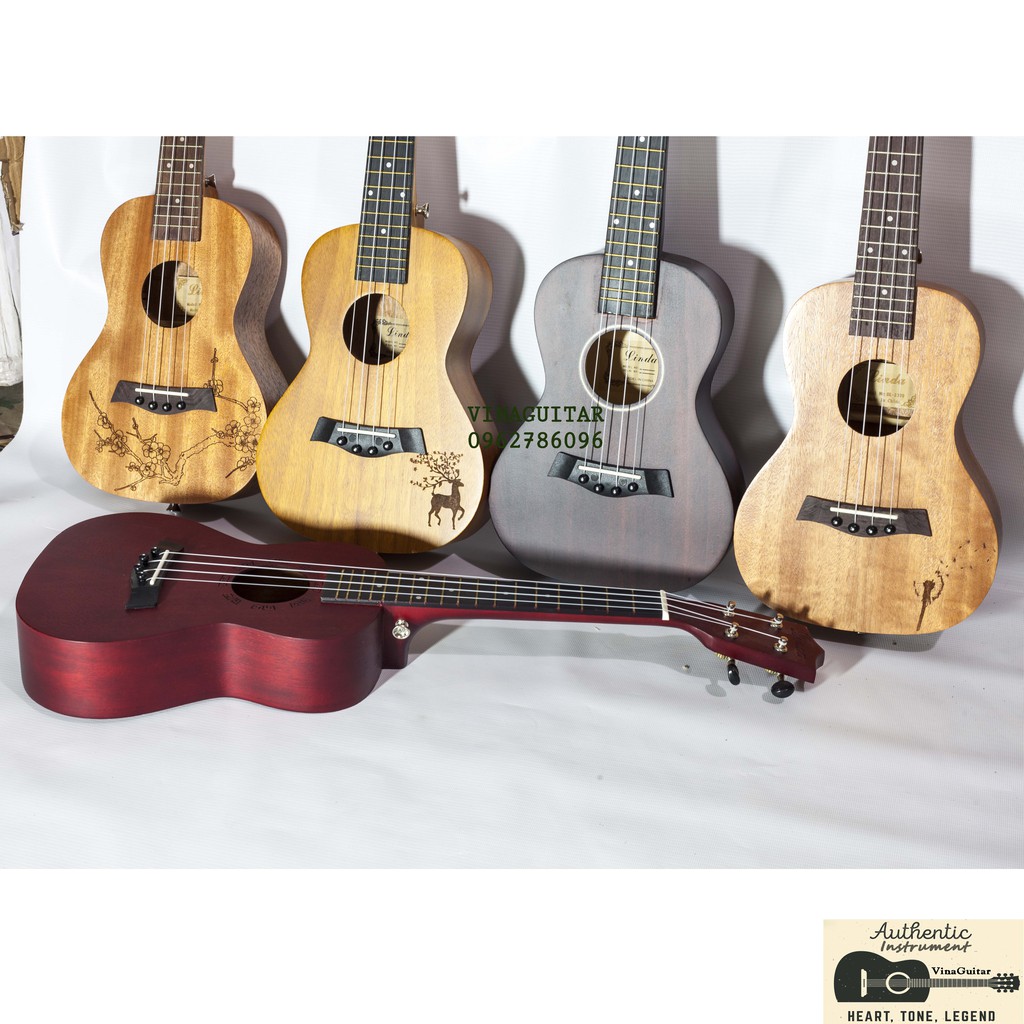 Đàn Ukulele Concert Linda Màu Full Gỗ Mahogany