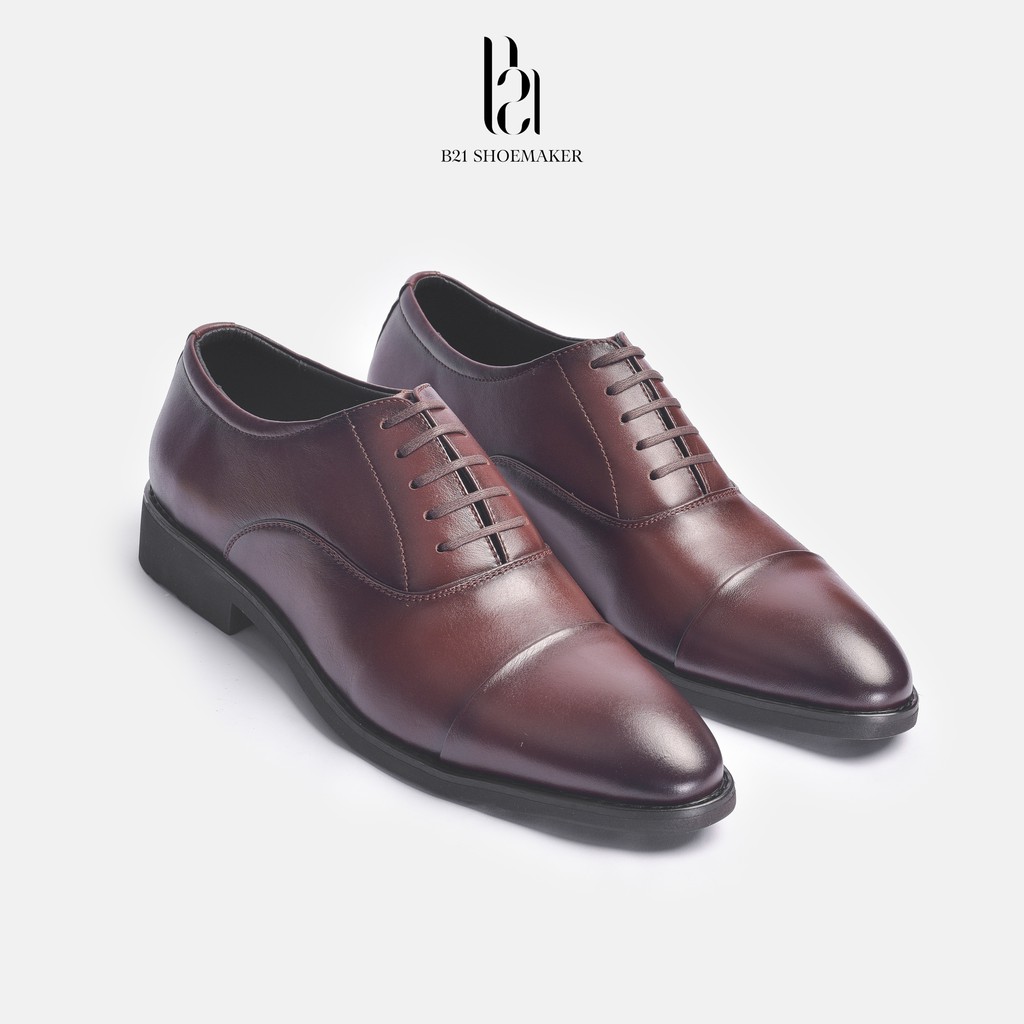 Giày Oxford Nam Da Bò Nguyên Tấm Chống Thấm Nước Giày Tây Công Sở Đế Cao Phong Cách Classic Full Box - B21 Shoemaker