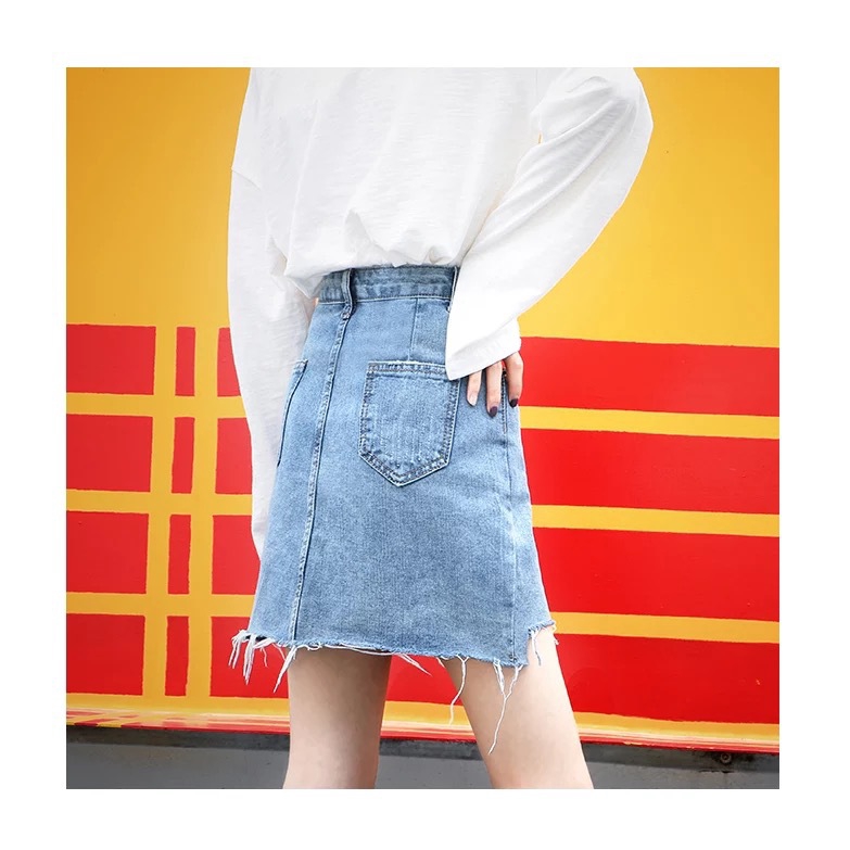 Chân váy Jeans eo cao phong cách trẻ trung năng động | BigBuy360 - bigbuy360.vn