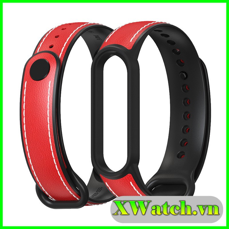 Dây Đeo Da Bò Mijobs Cho Đồng Hồ Xiaomi miband 5/6 Mi Band 6 / 5 Mijobs