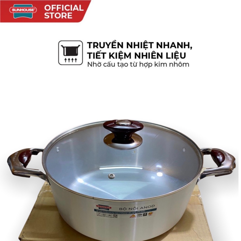 Nồi lẻ SUNHOUSE size 26cm-Hàng Chính Hãng- sử dụng cho bếp ga và bếp hồng ngoại