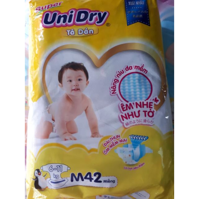 ( Tặng quà) mẫu mới Tã Unidry dán S46/M42/L38/XL34