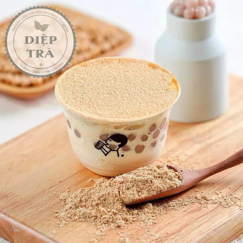 Bột đậu phộng rắc kem Binbaoli + Pudding đậu nành Yelanshan gói 1kg (Combo làm món trà sữa PHÔ MAI SỮA ĐẬU)