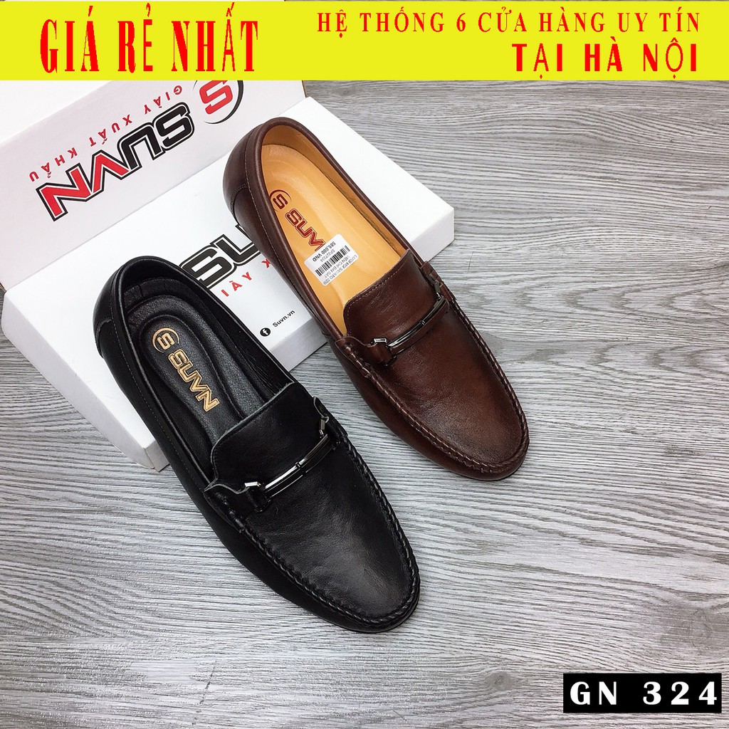 Giày Lười Mọi da đai ngang da thật BH12 tháng - Mã GN324
