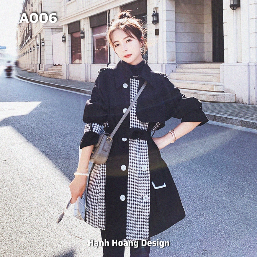 A006 - MĂNG TÔ VẢI PHA KẺ CARO phong cách Hàn Quốc - KÈM ẢNH THẬT CUỐI CÙNG