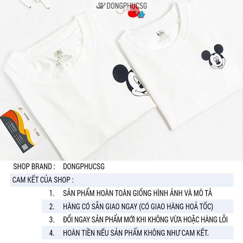 Áo gia đình mẫu mickey Đồng phục gia đình 3/4/5 người Thun cotton dày dặn Màu trắng GD323T | WebRaoVat - webraovat.net.vn