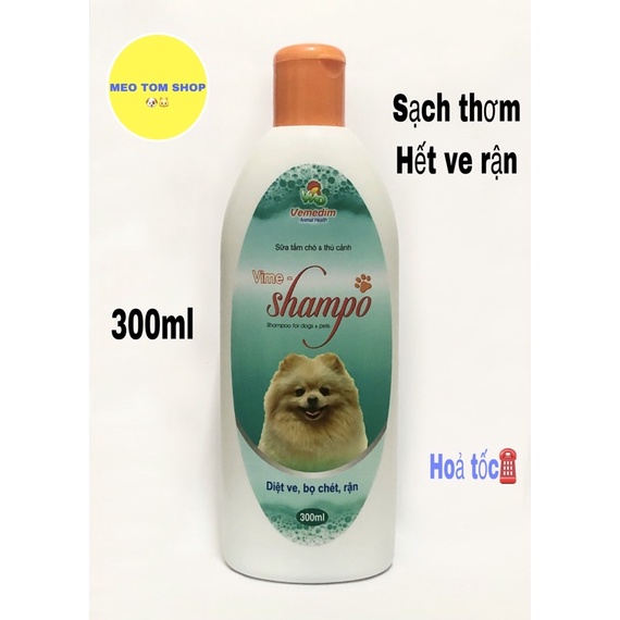 Sữa tắm diệt ve rận cho chó mèo vime shampo 300ml