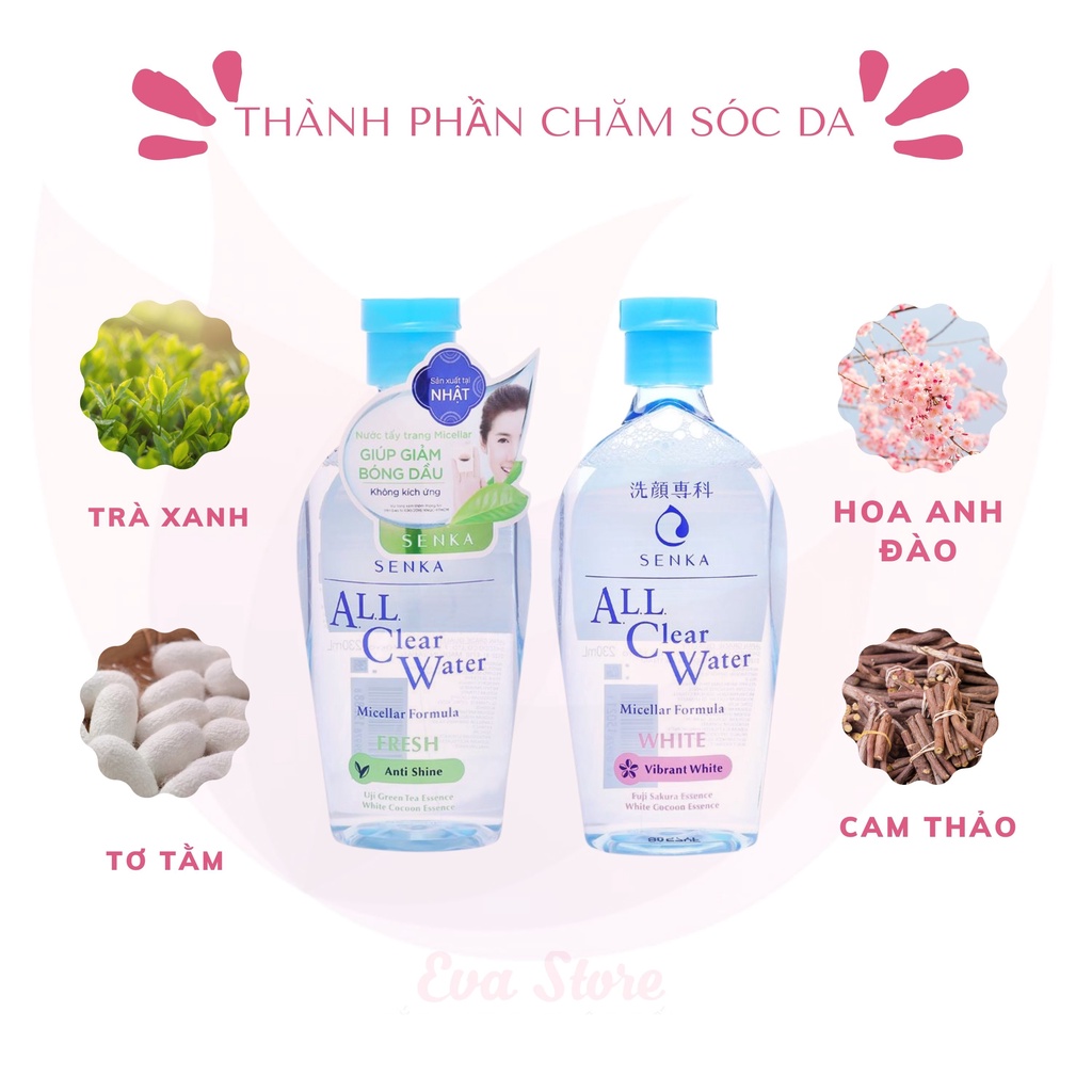 [Nhập khẩu] Nước Tẩy Trang Senka All Clear Water Miceller Nhật Bản 230ml