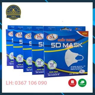 Combo 5 Hộp 🌟 Khẩu Trang 5D Mask NAM ANH FAMAPRO Hộp 10 Cái