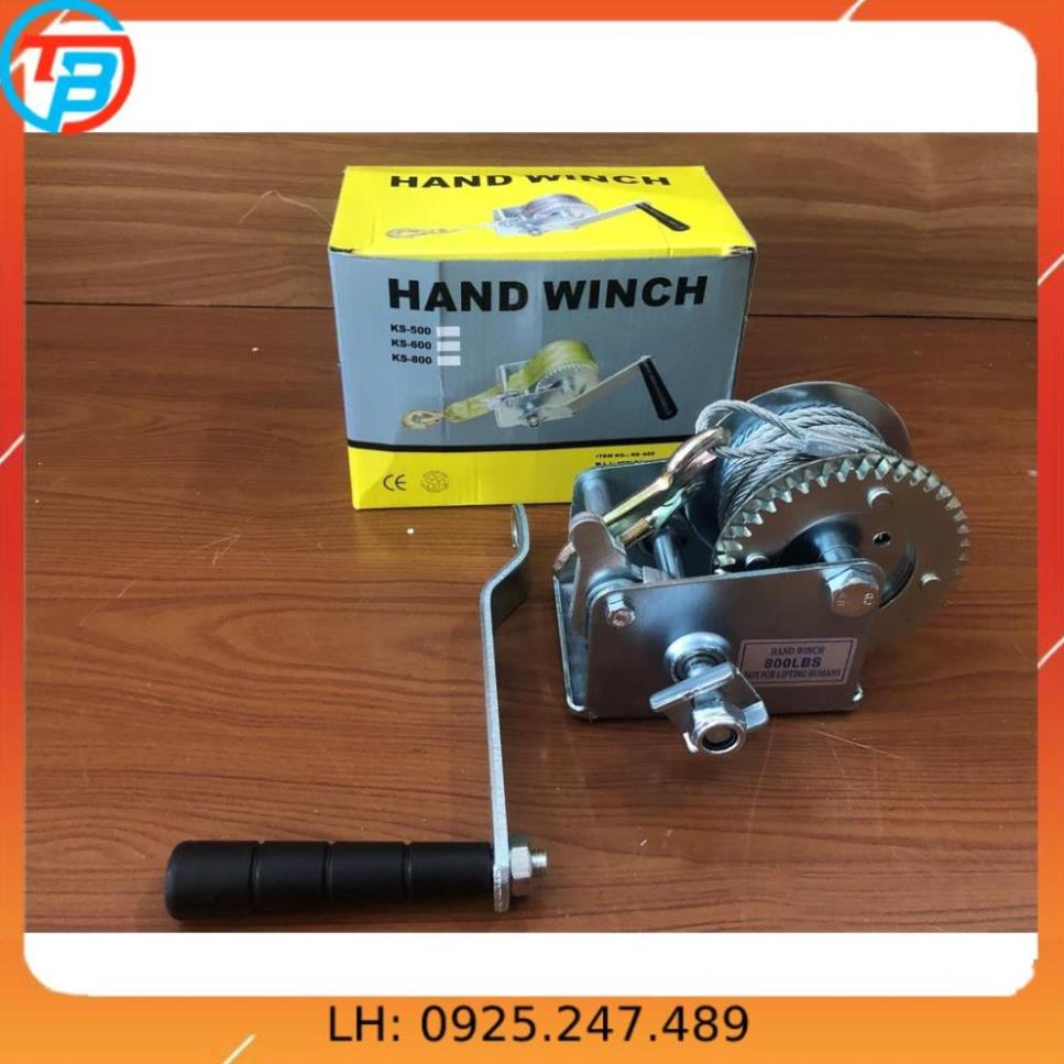 Tời quay tay 800 LBS cao cấp chịu tải 360kg hàng đẹp giá tốt CÁP THÉP Thái Bình Vina