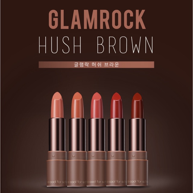 Son thỏi lì Too Cool For School GLAM ROCK HUSH BROWN VELVET MATTE LÍPTICK - #Demure - 04: Đỏ rượu pha nâu