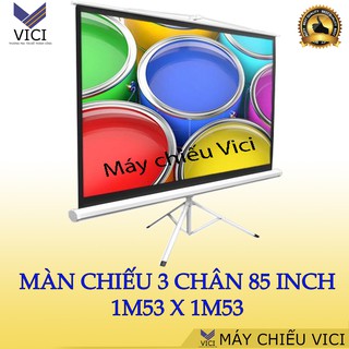 Màn chiếu 3 chân 85inch - 1m53 x 1m53. Màn chiếu cho ra hình ảnh rõ nét , chống mốc, khung thiết kế chắc chắn