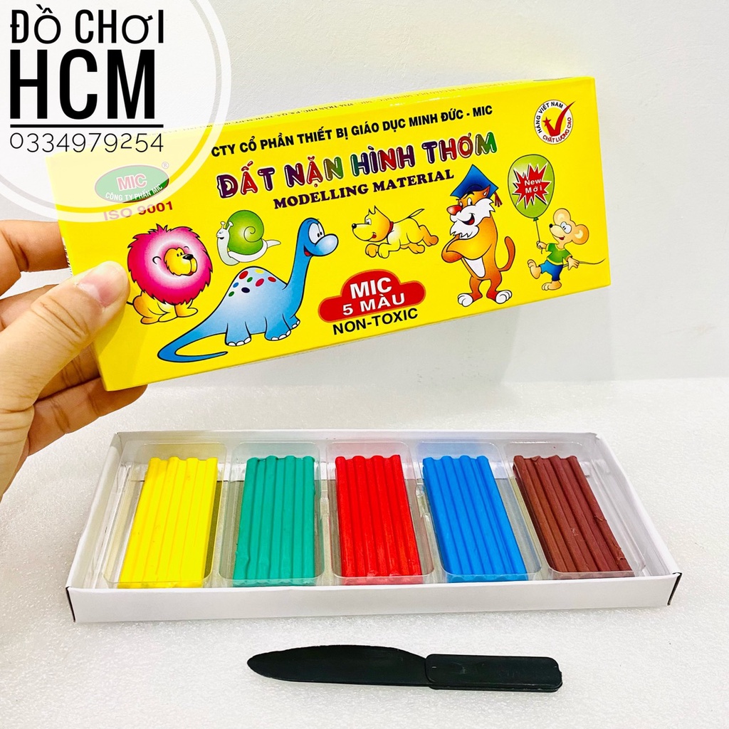 [RẺ] Đồ chơi đất nặn hình 5 màu, có mùi thơm dành cho bé thích nặn đất sét, tạo hình đồ vật từ đất sáp, học thủ công