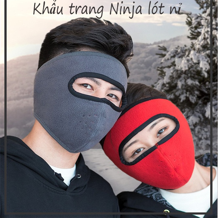 Khẩu trang Ninja che nắng vải nỉ hàng cao cấp