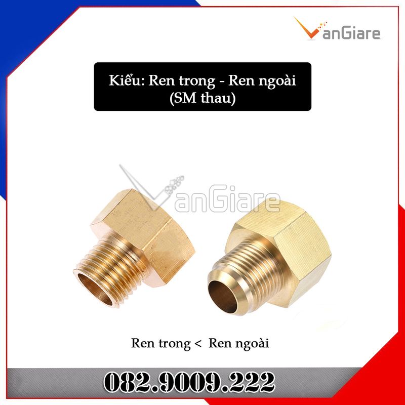 Đầu nối chuyển ren trong ren ngoài 22mm cho dây rửa xe, súng xịt sang ren 21mm, 13mm, 14mm