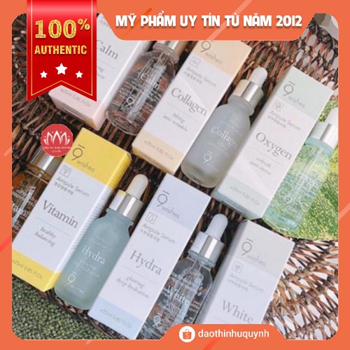 Tinh chất dưỡng da Serum 9 Wishes Ampule 25ml Hydra - Vitamin - Calm - Pine - Collagen - Oxygen