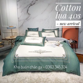 Chăn ga lụa Cotton 40s hoạ tiết dệt royal sang trọng tinh tế