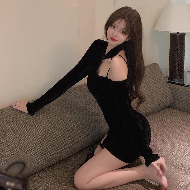 Đầm Ôm Trễ Vai Tay Dài Thời Trang Quyến Rũ Cho Nữ