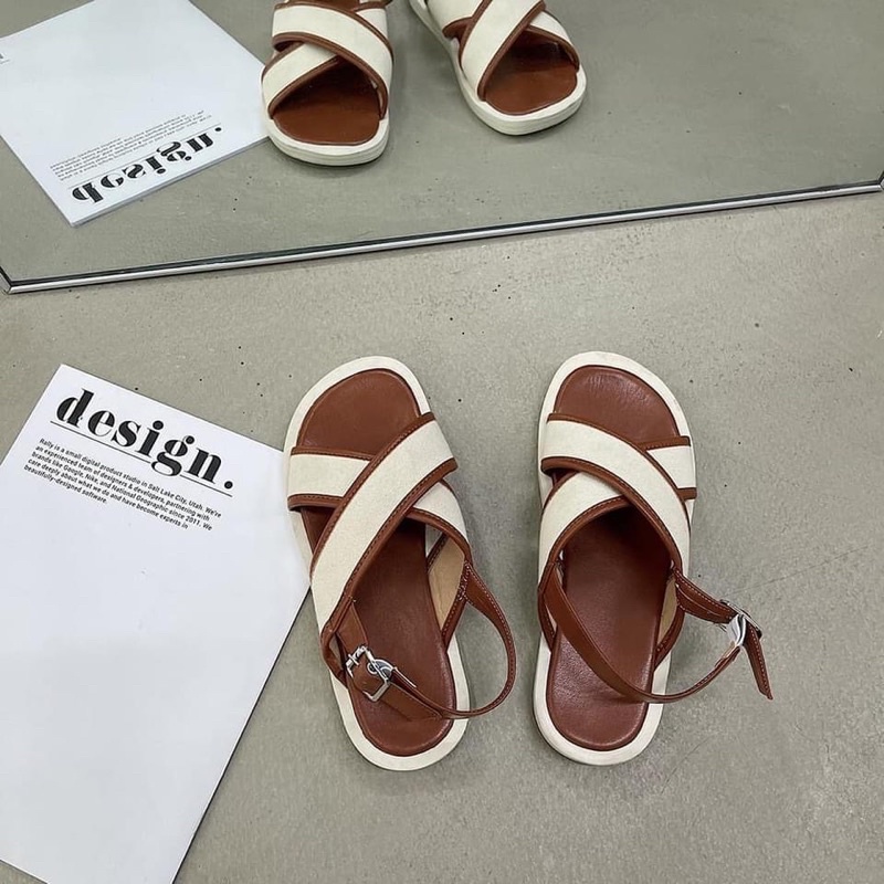 dép sandal QUAI VẮT CHÉO 3 màu QUẢNG CHÂU