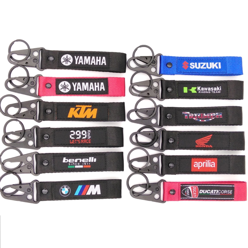 Móc chìa khóa vải thêu hình Suzuki GSX SYM 16x2.5 cm