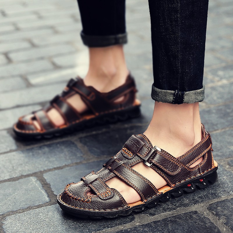 Giày sandal da bò cho nam thời trang sang trọng