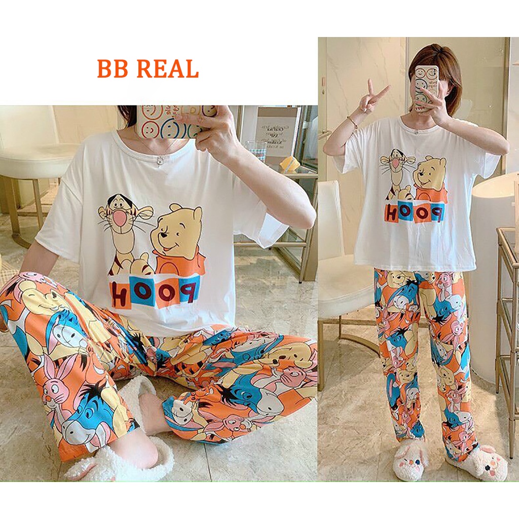 Đồ Bộ Mặc ở Nhà Bộ Đồ Ngủ Nữ Quần Dài Pijama Thun Lạnh Đẹp [CODE 33-36] Freesize Từ 45-60Kg - BB REAL | BigBuy360 - bigbuy360.vn