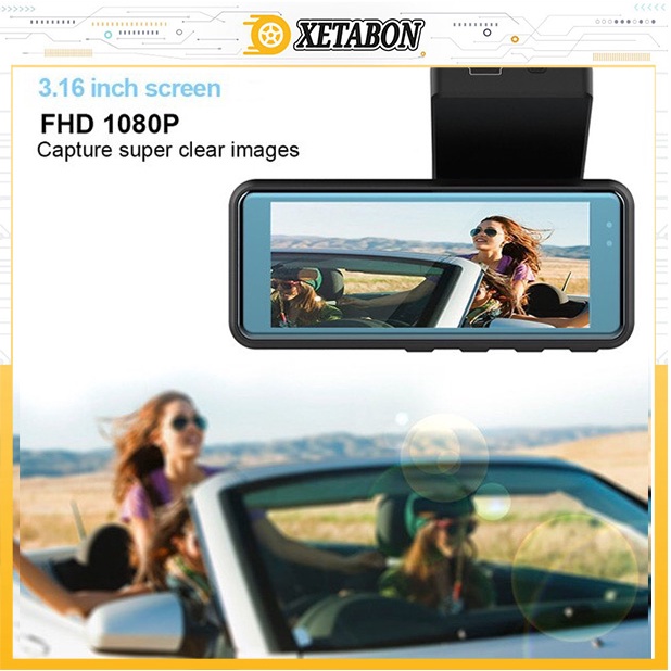 Camera hành trình ô tô W3 Xetabon kết nối điện thoại, tích hợp cam lùi, phân giải fullHD 1080 siêu nét BH 12 tháng