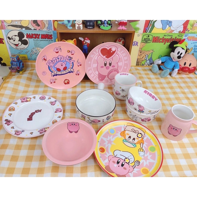 Bộ đồ ăn gốm sứ in hình Kirby đáng yêu dễ thương