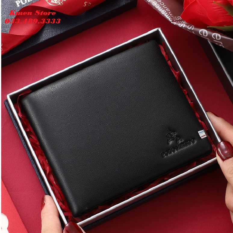 Bóp Ví Nam Da Bò Cao Cấp POLO MEISDO Kiểu Dáng Hàn Quốc Sang Trọng Full Hộp PL14