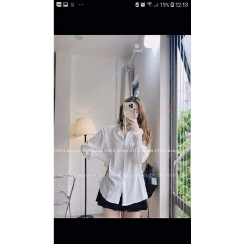[HÀNG HOT] ÁO SƠ MI CHUN TAY CHẤT THÔ MỀM THỜI TRANG NỮ TÍNH