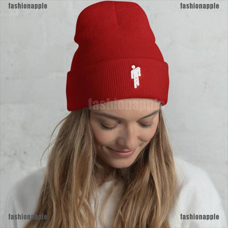 Mũ Beanie Dệt Kim Thêu Hình Billie Eilish Cá Tính
