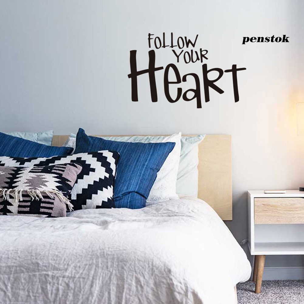 Miếng Dán Tường Trang Trí Diy Họa Tiết Chữ Follow Your Heart