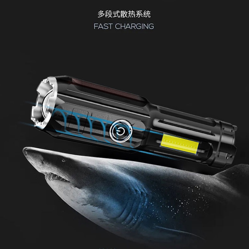 Đèn Pin LED XHP50 3000 Lumens Siêu Sáng Sạc USB 5 Chế Độ