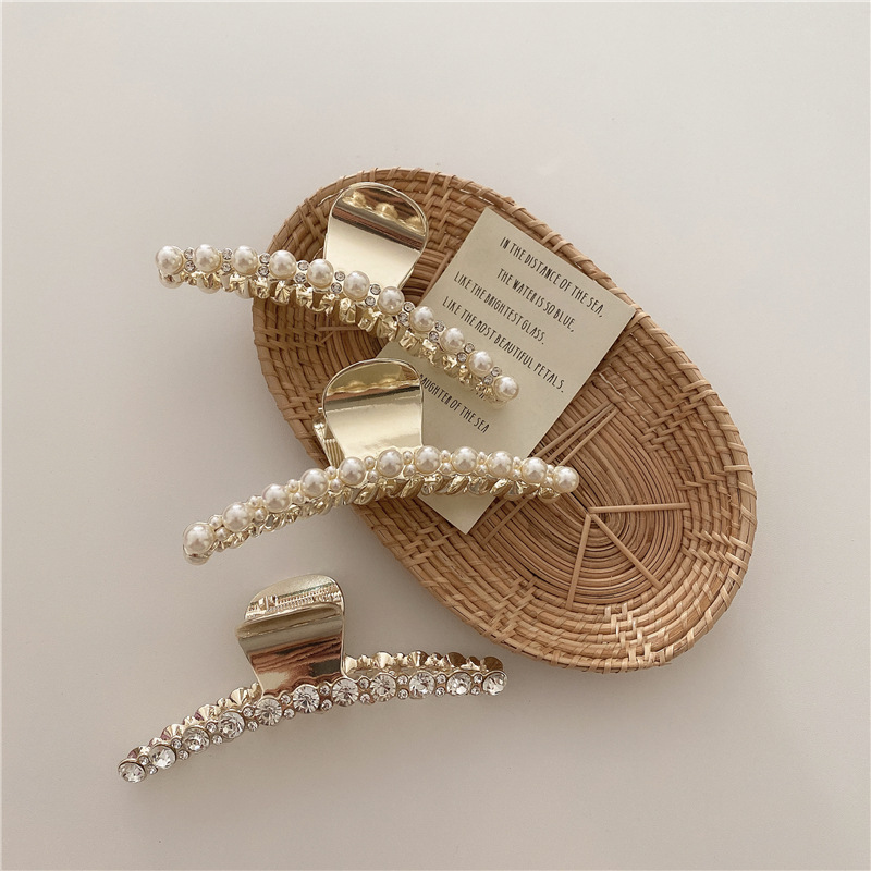 Kẹp Tóc Họa Tiết Hình Học Đính Đá Thời Trang