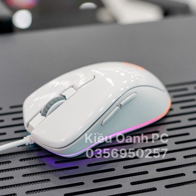 Chuột Gaming DAREU EM908 USB Black / Pink / White (LED RGB, BRAVO sensor) - Bảo hành Chính hãng 24 tháng