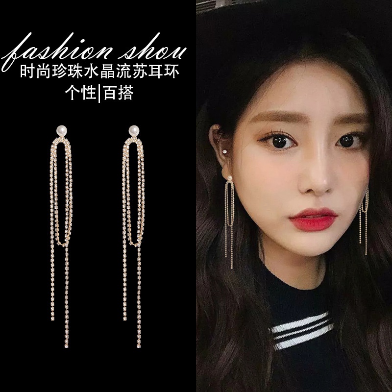 Đôi Khuyên Tai DàI PhốI HạT NgọC Trai ThờI Trang Cho Nữ