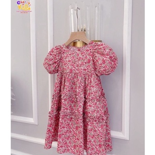 Đầm hoa hồng nhí tay phồng cho bé hot